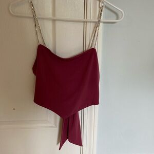 Dressy crop with sequined straps